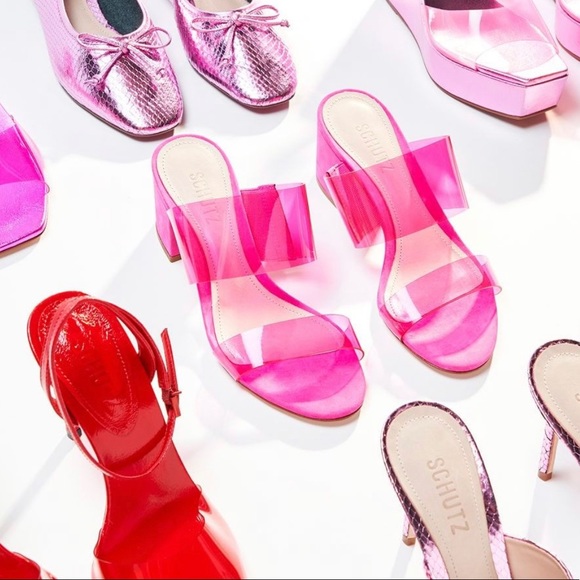 SCHUTZ NWT Chunky Heel Sandal Vinyl Straps - Picture 2 of 11